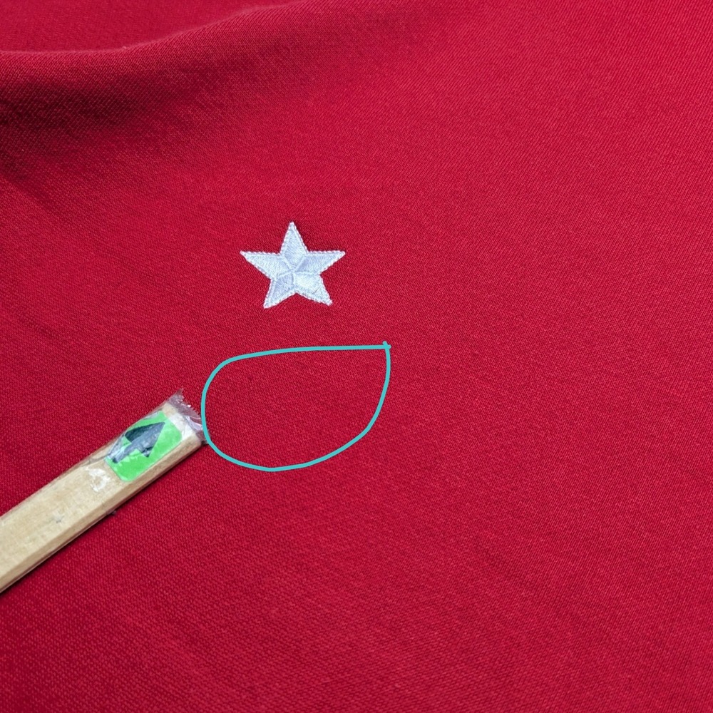 The Quacker Factory Sweatshirt Women Large Red Embroidered Stars Rhinestone - Picture 7 of 9